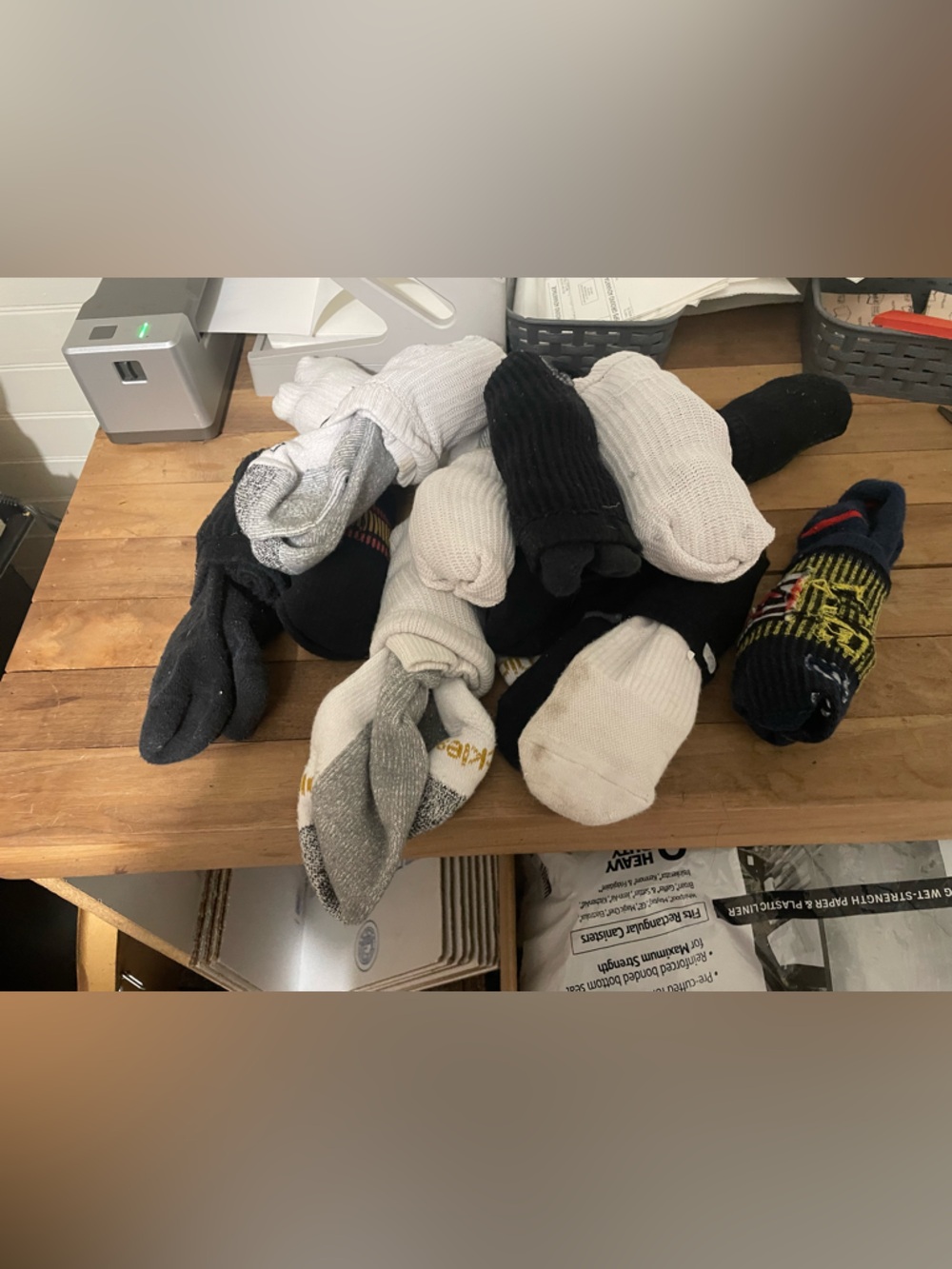 13 Assorted Men's Crew Socks - Black, White, Gray